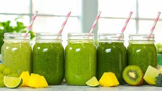 5 Healthy Green Smoothie Recipes [upl. by Meehyr]