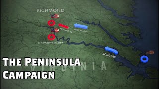 The Peninsula Campaign Animated Battle Map [upl. by Korry]