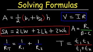 Solving a Formula For a Variable [upl. by Notsehc]