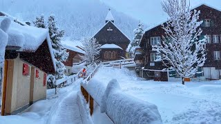 Life in Switzerland countryside in heavy snowfall storm  life in Winter wonderland [upl. by Waal]