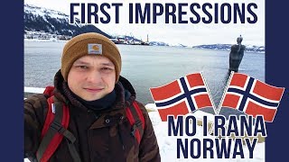 Mo i Rana Norway  FIRST IMPRESSIONS  winter walk [upl. by Fabria]