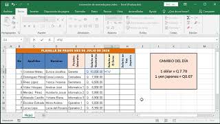 Conversión de monedas en Microsoft Excel [upl. by Sivart]