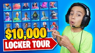 FERRANS 10000 FORTNITE LOCKER TOUR RARE SKINS  Royalty Gaming [upl. by Adiuqal]