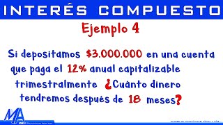 Interés compuesto  Ejemplo 4 Hallar el valor final o monto  interés capitalizable [upl. by Alben]