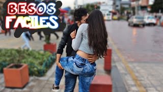 BESOS fáciles a Colombianas Broma Kissing Prank EL SANTA [upl. by Airdnaz213]