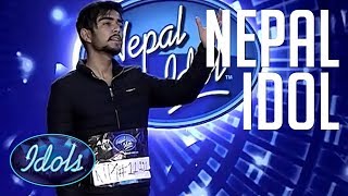 Nishan Bhattarai Nepal Idol 2017 Audition  Idols Global [upl. by Nekcarb924]