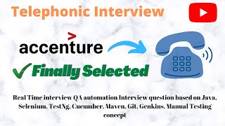 Accenture Automation Testing Interview Experience  Real Time Interview Questions and Answers [upl. by Nnyleuqaj]