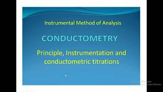 Conductometryprinciple and instrumentation and conductometric titrationsJP [upl. by Nnad]