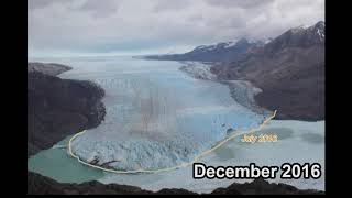 Time lapse OHiggins glacier ice flow 20162019 [upl. by Corette]