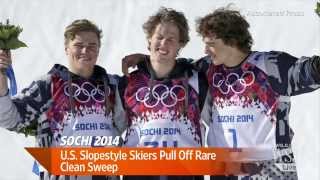 US Slopestyle Skiers Pull Off Rare Clean Sweep [upl. by Ainod]