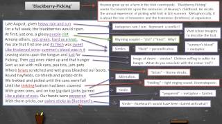 Seamus Heaney  BlackberryPicking  Annotation [upl. by Floro164]