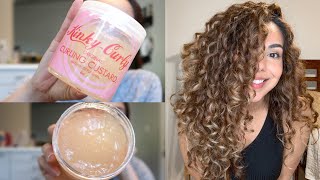 Curly Hair Routine 1st impression on the Kinky Curly Curling Custard2c3a Curls [upl. by Petty]