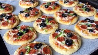 Homemade Mini Pizza Bites Recipe  Healthy Pizza Dough  Ems Kitchen [upl. by Einahpetse35]