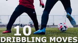 10 Dribbling Moves To Beat Defenders  Step By Step Dribbling Skills Tutorial [upl. by Arjan563]