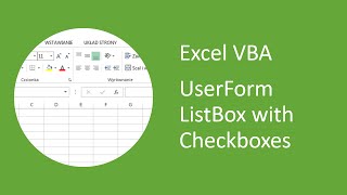 Excel VBA UserForm Listbox with Checkboxes [upl. by Ayenat312]