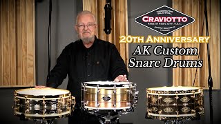 Craviotto 20th Anniversary AK Adrian Kirchler Custom Snare Drums [upl. by Einobe]