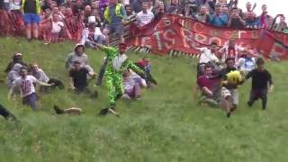 Cheese Rolling at Coopers Hill Gloucestershire  2016 [upl. by Nosemaj846]