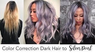 Color Correction Dark Hair to Silver Pearl [upl. by Devehcoy18]