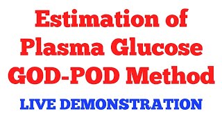 Estimation of plasma glucose by GOD POD method  Biochemistry [upl. by Ehcsrop415]