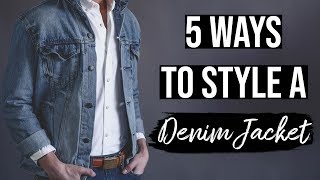 Denim Jackets For Men 5 Jean Jacket Outfit Ideas [upl. by Nnylacissej]