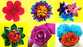 10 FLORES DE PAPEL CÓMO HACER DIFERENTES FLORES MUY FÁCILMANUALIDADES DE PAPEL  Ideas Fantásticas [upl. by Akemihs46]