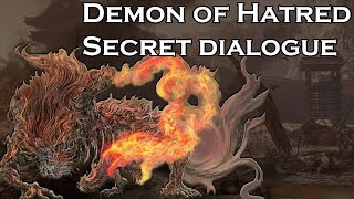 Sekiro  Demon of Hatred secret dialogue [upl. by Anaylil]