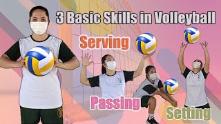 3 Basic Skills in Volleyball [upl. by Gemina]