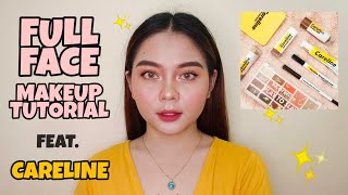 FULL FACE STEP BY STEP MAKEUP TUTORIAL FOR BEGINNERS Feat Affordable Products from Careline [upl. by Elinet]