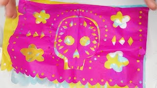 Como hacer papel picado  tutorial [upl. by Ahsemed132]