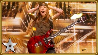 GOLDEN BUZZER winner Olly Pearson rocks with QUEEN guitar solo  Auditions  BGT 2025 [upl. by Rochella]