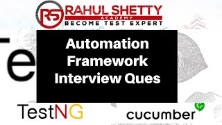 Top 25 Automation Framework Interview Questions TestNGCucumber [upl. by Eirotal]