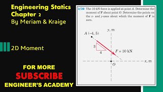 Engineering Statics  Chapter 2  P229  Moment  Engineers Academy [upl. by Aynotan]