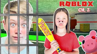 TRAPPED in RoBLoX PRISON REAL LIFE PiGGy Station Chapter 2 Escape Psycho Pig [upl. by Acinad]