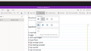 How to add Rule Lines in OneNote for Windows 10 [upl. by Moreta]