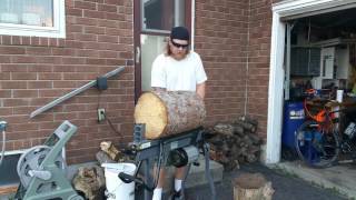 Yardworks 4 Ton Electric Log Splitter With Stand [upl. by Jerman635]