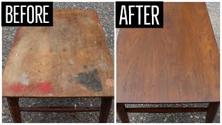 Mid Century End Table Restoration  Furniture Refinishing [upl. by Arihday536]