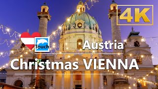 Vienna  Christmas Markets Austria ► Travel Video 4K ► Travel in Austria TouchChristmas [upl. by Annahsirhc707]