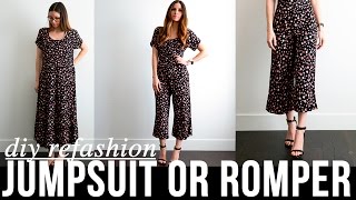 DIY very EASY dress to jumpsuit or romper refashion [upl. by Utter]