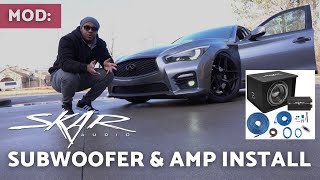 Adding an AMP amp SUBWOOFER to my Infiniti Q50 [upl. by Py985]