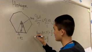 Geometry Area of a Regular Heptagon [upl. by Bartley460]