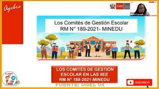 ✅GUÍA DE LA GESTIÓN ESCOLAR EN LOS COMITES DE GESTION ESCOLAR EN LAS IIEE RM N° 1892021 MINEDU [upl. by Anined]