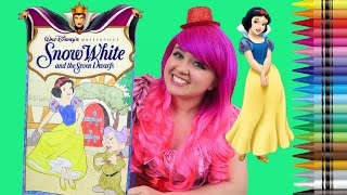 Coloring Snow White Disney Princess GIANT Coloring Book Colored Pencils  KiMMi THE CLOWN [upl. by Wendel886]