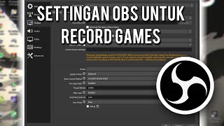 Cara Setting OBS untuk Recording GAME  No Lag Untuk PC Kentang  Best OBS Setting For Low PC 2021 [upl. by Devona]