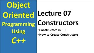 Constructor in C with Easy Example  Object Oriented Programming Concept Lecture 07UrduHindi [upl. by Nemrac]