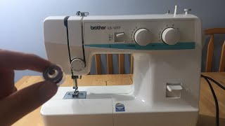 Brother LS1217 Sewing Machine Winding The Bobbin [upl. by Sadye]