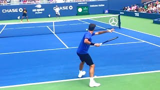 Roger Federer Forehand Slow Motion Court Level View  Effortless ATP Tennis Forehand Technique [upl. by Luapleahcim]