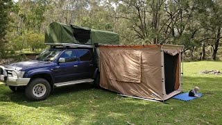 Homemade DIY Ute Truck canopy camper with buit in rooftop tent [upl. by Nador211]