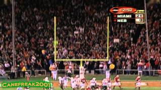 2002 Rose Bowl Miami Hurricanes vs Nebraska Cornhuskers [upl. by Crescentia]