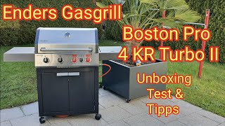 Enders Gasgrill Boston Pro 4 KR Turbo II  ALDI SÜD  UnboxingTest Tipps amp Infos [upl. by Popele]