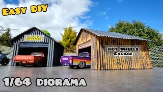 DIY small garage for Hot Wheels display diorama out of cardboard [upl. by Aihsekal494]